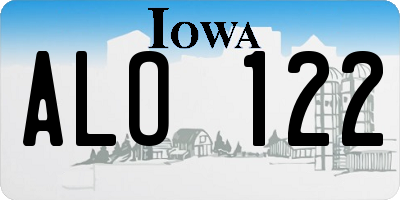 IA license plate ALO122
