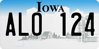 IA license plate ALO124