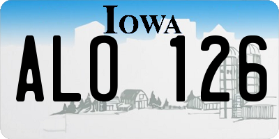 IA license plate ALO126