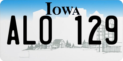 IA license plate ALO129
