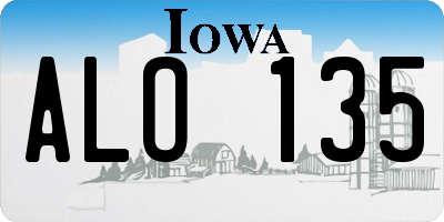 IA license plate ALO135