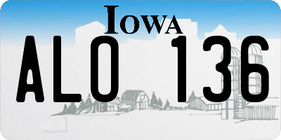 IA license plate ALO136