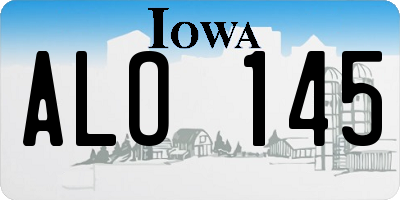 IA license plate ALO145