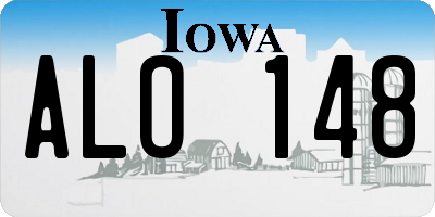 IA license plate ALO148