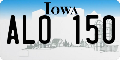 IA license plate ALO150