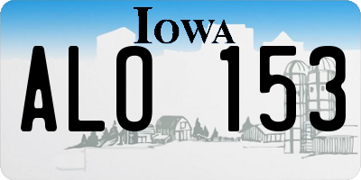 IA license plate ALO153