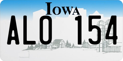 IA license plate ALO154