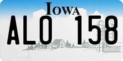 IA license plate ALO158
