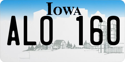 IA license plate ALO160