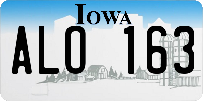 IA license plate ALO163