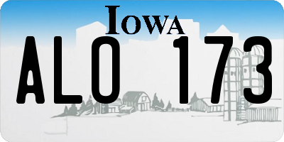IA license plate ALO173