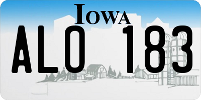 IA license plate ALO183