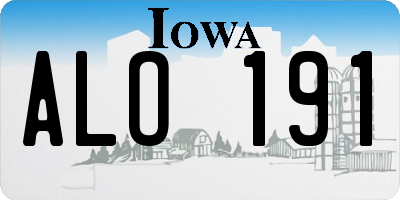 IA license plate ALO191