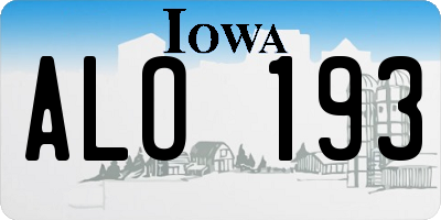 IA license plate ALO193