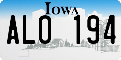 IA license plate ALO194