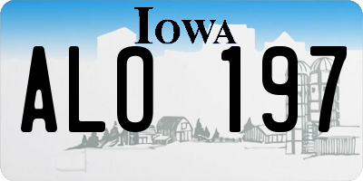 IA license plate ALO197