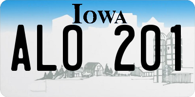 IA license plate ALO201