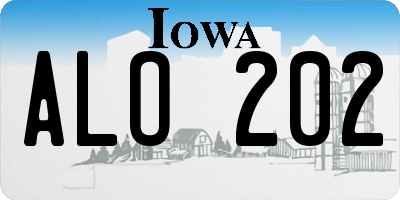 IA license plate ALO202