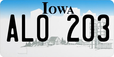 IA license plate ALO203
