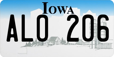 IA license plate ALO206