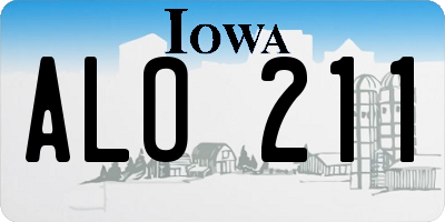 IA license plate ALO211