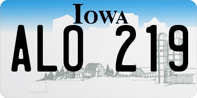 IA license plate ALO219