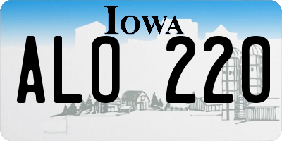 IA license plate ALO220