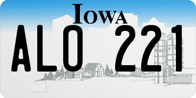 IA license plate ALO221