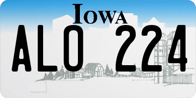 IA license plate ALO224