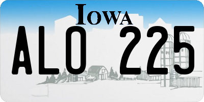 IA license plate ALO225