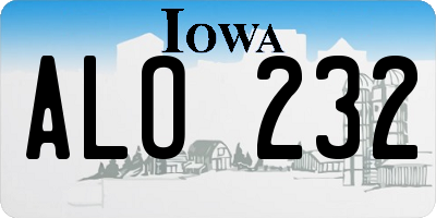 IA license plate ALO232
