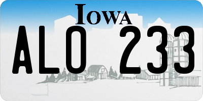 IA license plate ALO233