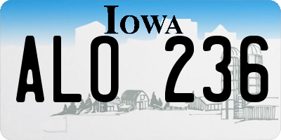 IA license plate ALO236