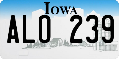 IA license plate ALO239