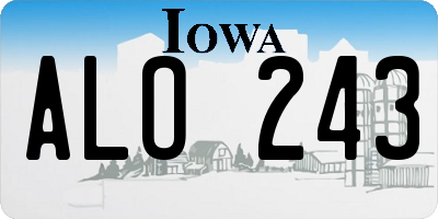 IA license plate ALO243