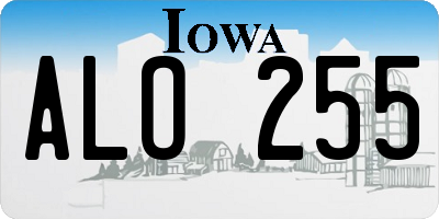 IA license plate ALO255