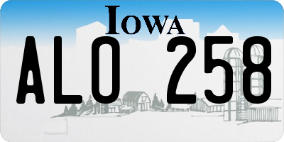 IA license plate ALO258