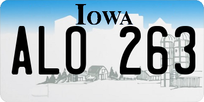 IA license plate ALO263