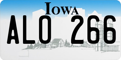 IA license plate ALO266
