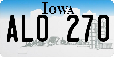 IA license plate ALO270