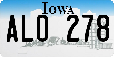 IA license plate ALO278