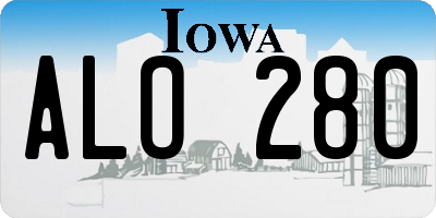 IA license plate ALO280