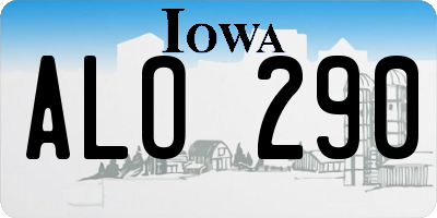 IA license plate ALO290