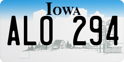 IA license plate ALO294