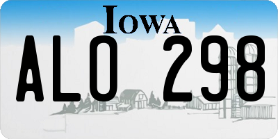 IA license plate ALO298