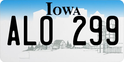IA license plate ALO299