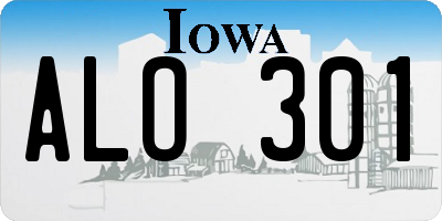 IA license plate ALO301
