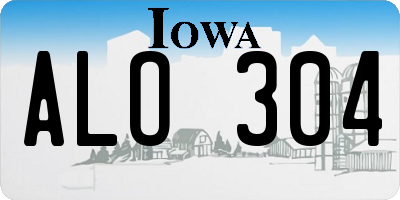 IA license plate ALO304