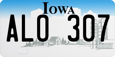 IA license plate ALO307