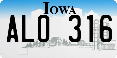 IA license plate ALO316